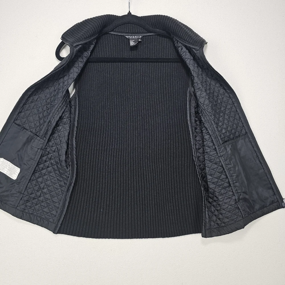 Spanner Quilted and Rib Knit Vest Black Size Medium - Picture 7 of 10
